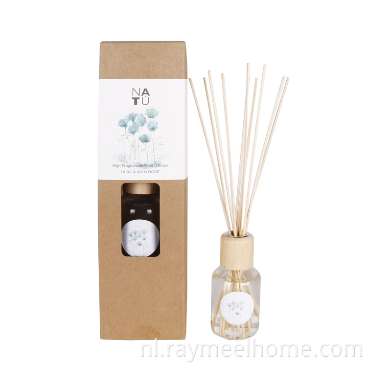 Milieuvriendelijke groothandel glazen fles aroma geurende etherische olie riet geur diffusers met rotan sticks